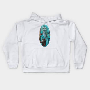 owl blue door knob Kids Hoodie